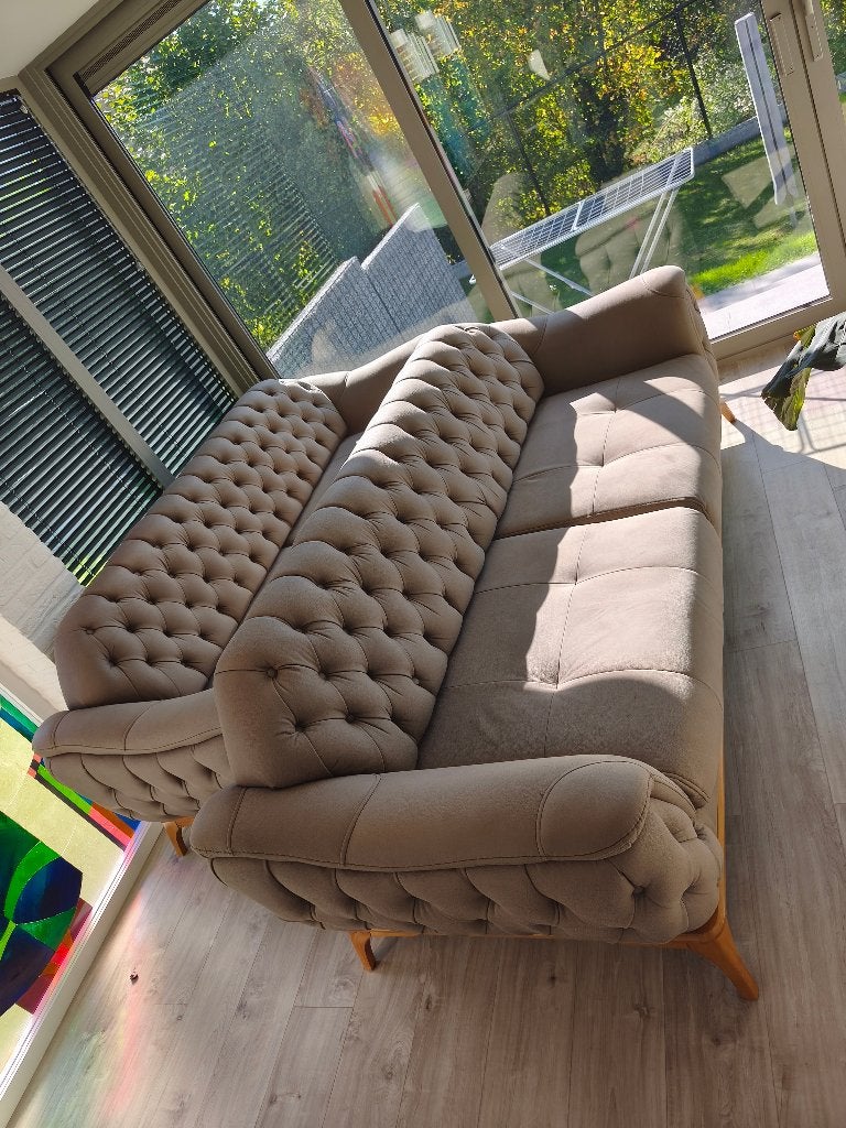 Zetels 2x 3zit en 2x 1zit, Maison & Meubles, 200 à 250 cm, Banc droit, Enlèvement, Utilisé