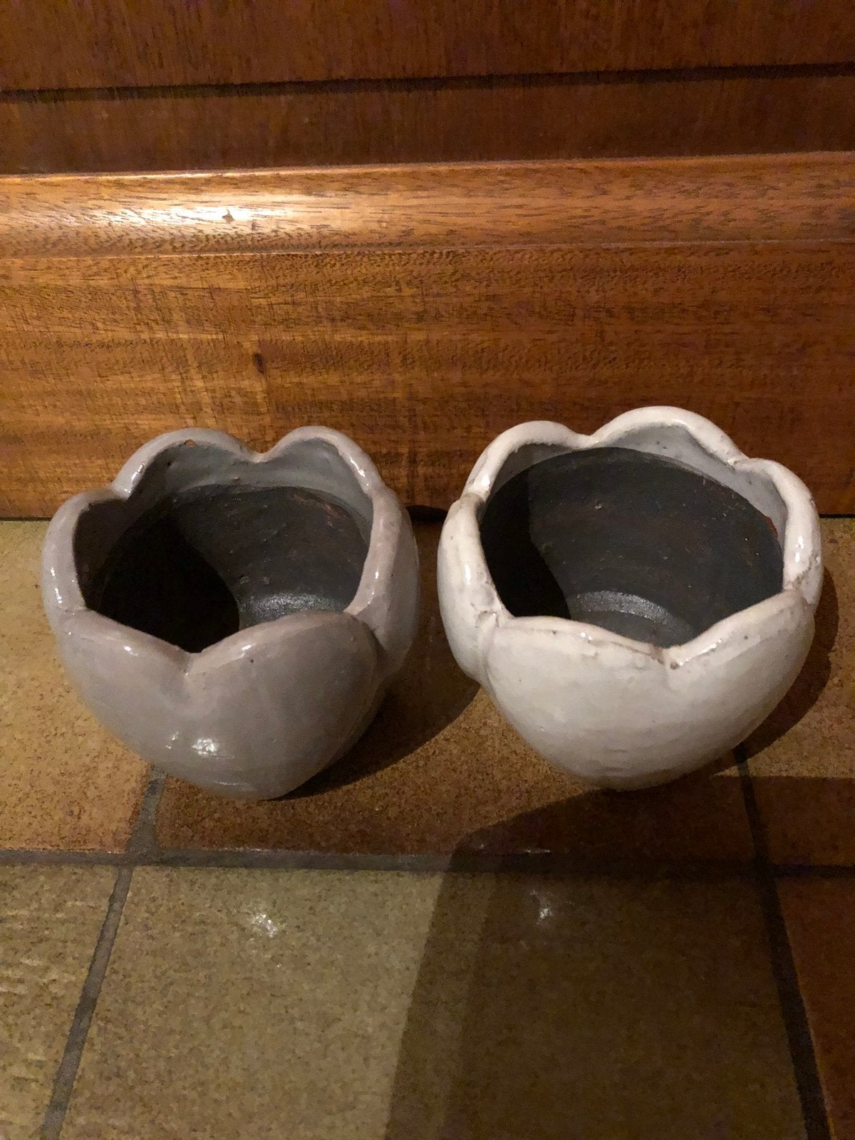 Lot de 2 pots vintage pour fleurs et plantes, Jardin & Terrasse, Neuf, Enlèvement ou Envoi, Moins de 25 cm, Moins de 40 cm