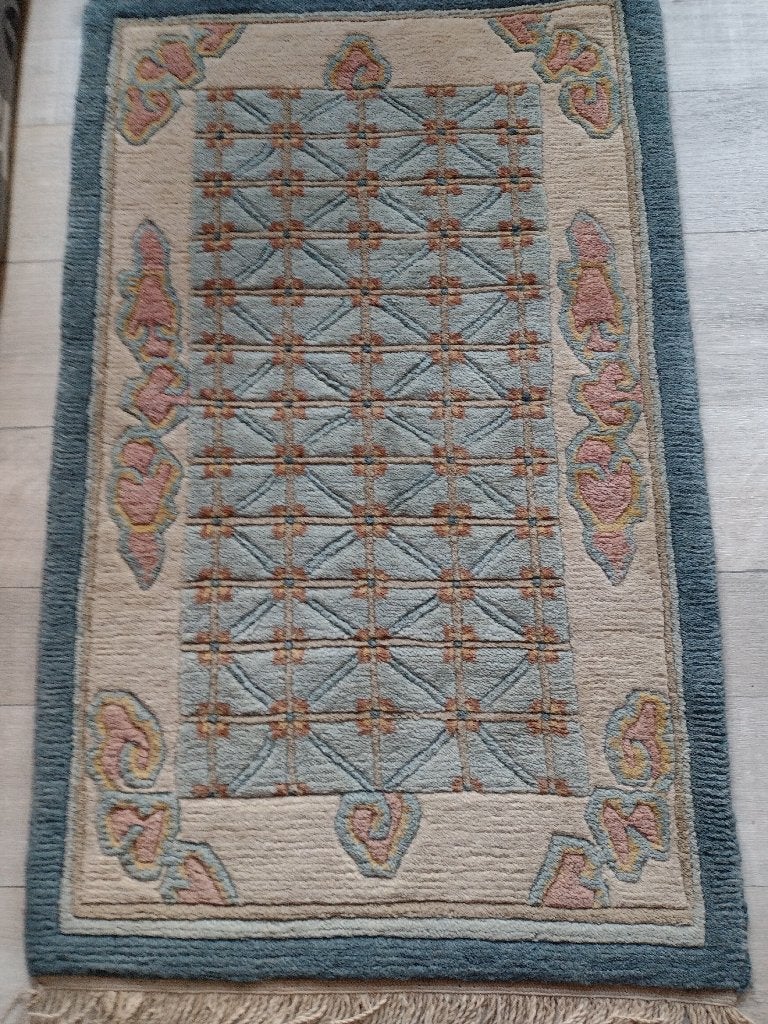 Authentiek handgeknoopt Nepal tapijt 0,53 x0,93. Topstaat., Antiek en Kunst, Ophalen