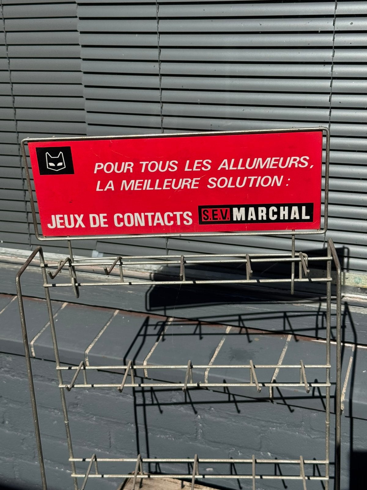 Marchal oud winkel reclame rek, Reclamebord, Gebruikt, ., Ophalen of Verzenden