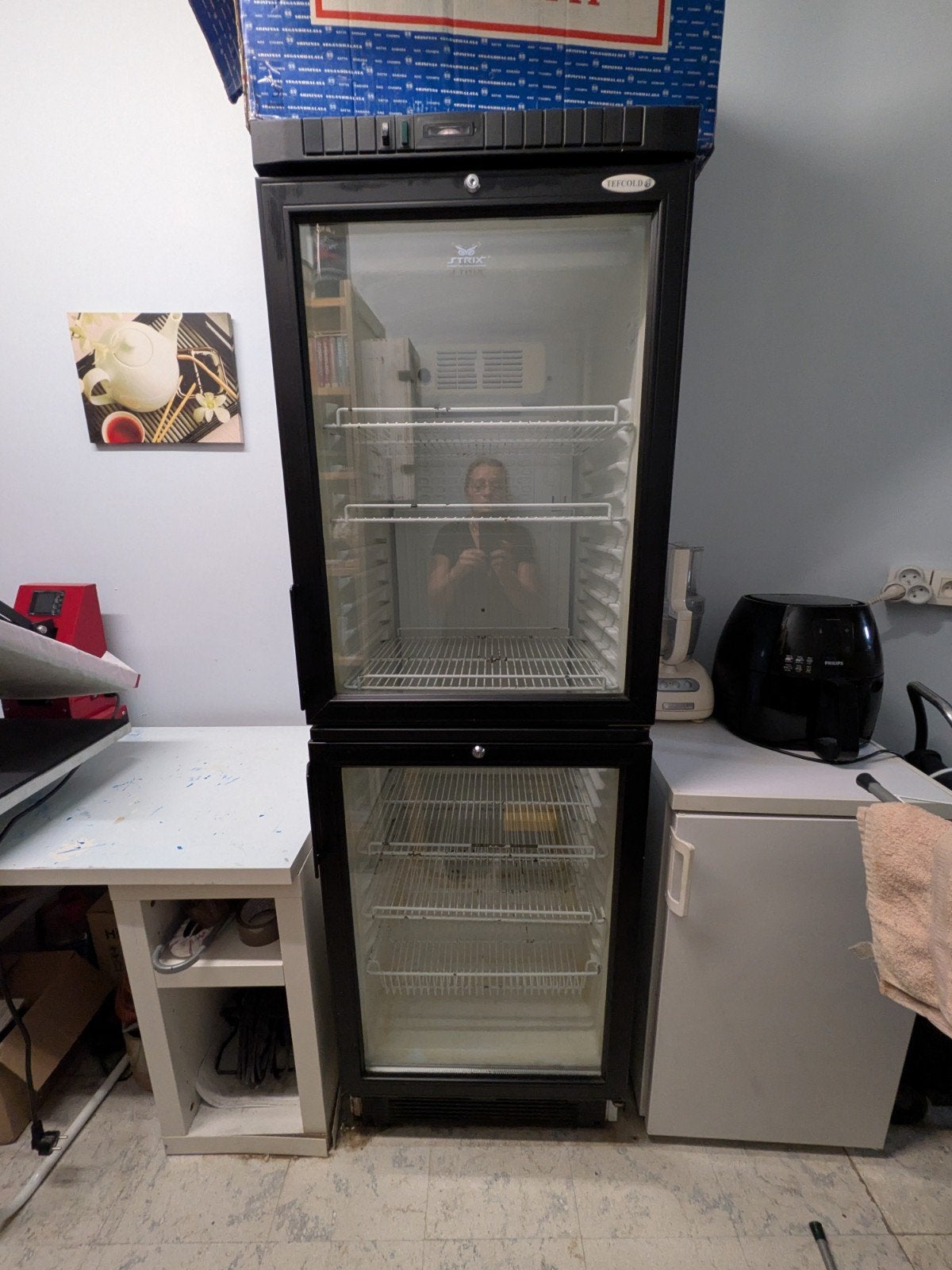 Tefcold Horeca koelkast met glasdeur, voor dranken, voeding, Ophalen, 160 cm of meer, 45 tot 60 cm, Zonder vriesvak