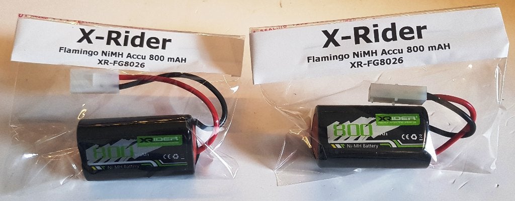 2 x NiMH X-Rider Flamingo 7,2 V 800 mAh (#XR -FG8026), Envoi, Neuf