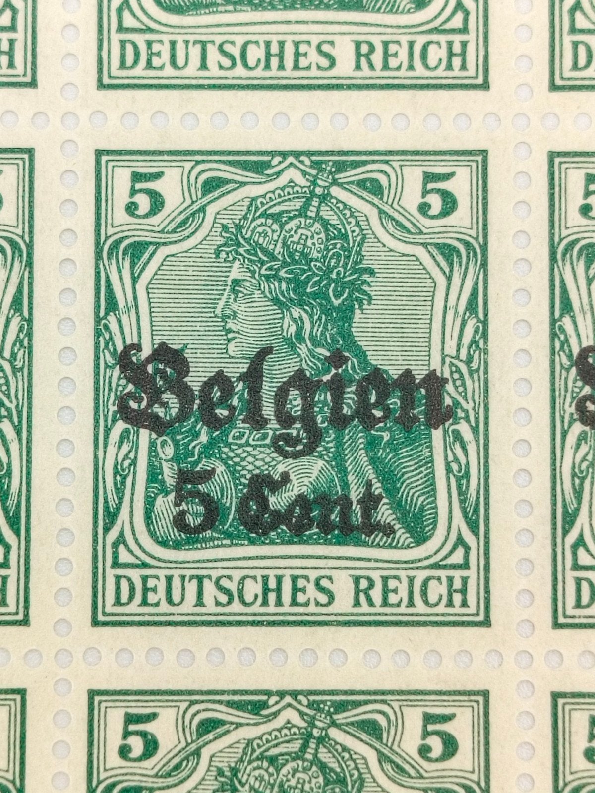 Duitse postzegels WO1 Bezetting België, 105 stuks, Ophalen of Verzenden