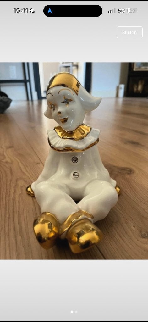 Origineel Bastiani beeldje porselein en Swarovski 16cm, Enlèvement ou Envoi