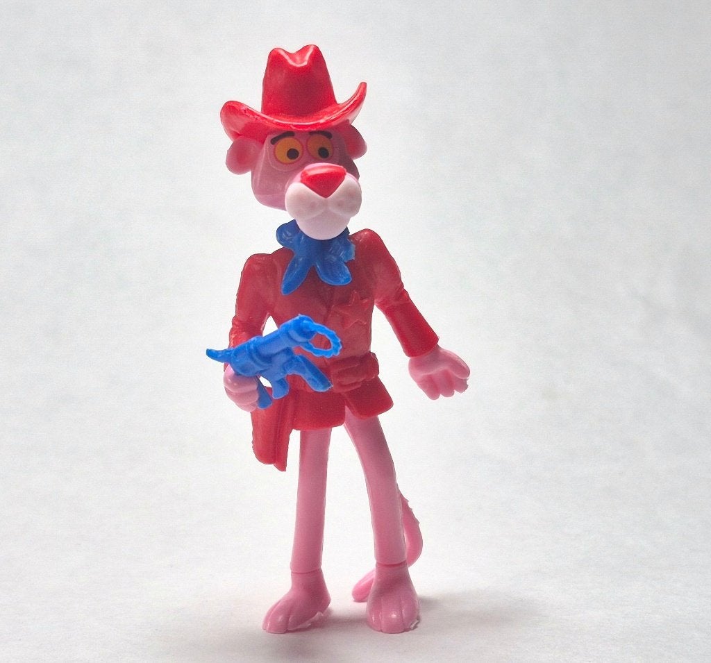 Pink Panther 1989 Cowboy Panthère Rose 1989 Cowboy Shérif, Collections, Enlèvement ou Envoi, Utilisé, Figurines