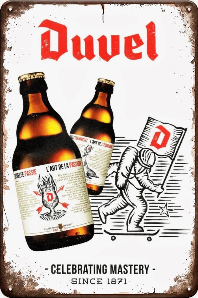Panneau publicitaire en métal Duvel - rétro vintage mancave, Enlèvement ou Envoi, Neuf, Panneau, Plaque ou Plaquette publicitaire
