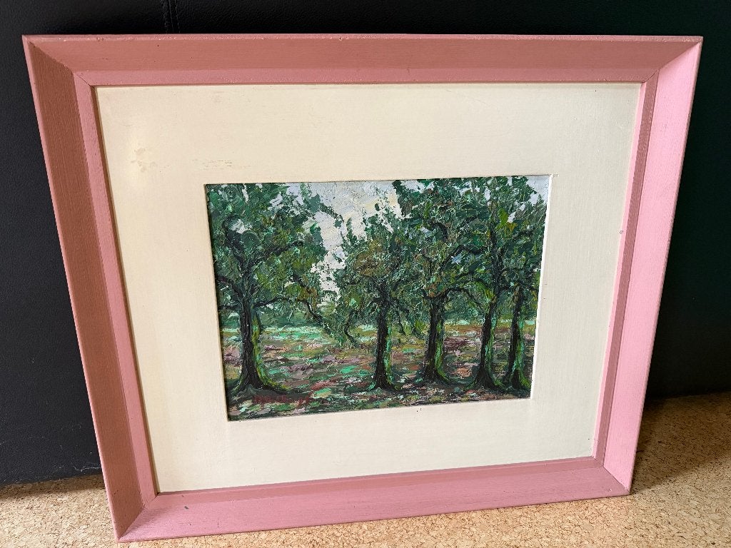 Vintage schilderij Van Goghs kreupelhout, Antiek en Kunst, Ophalen, Landschap, Olieverf, Ingelijst