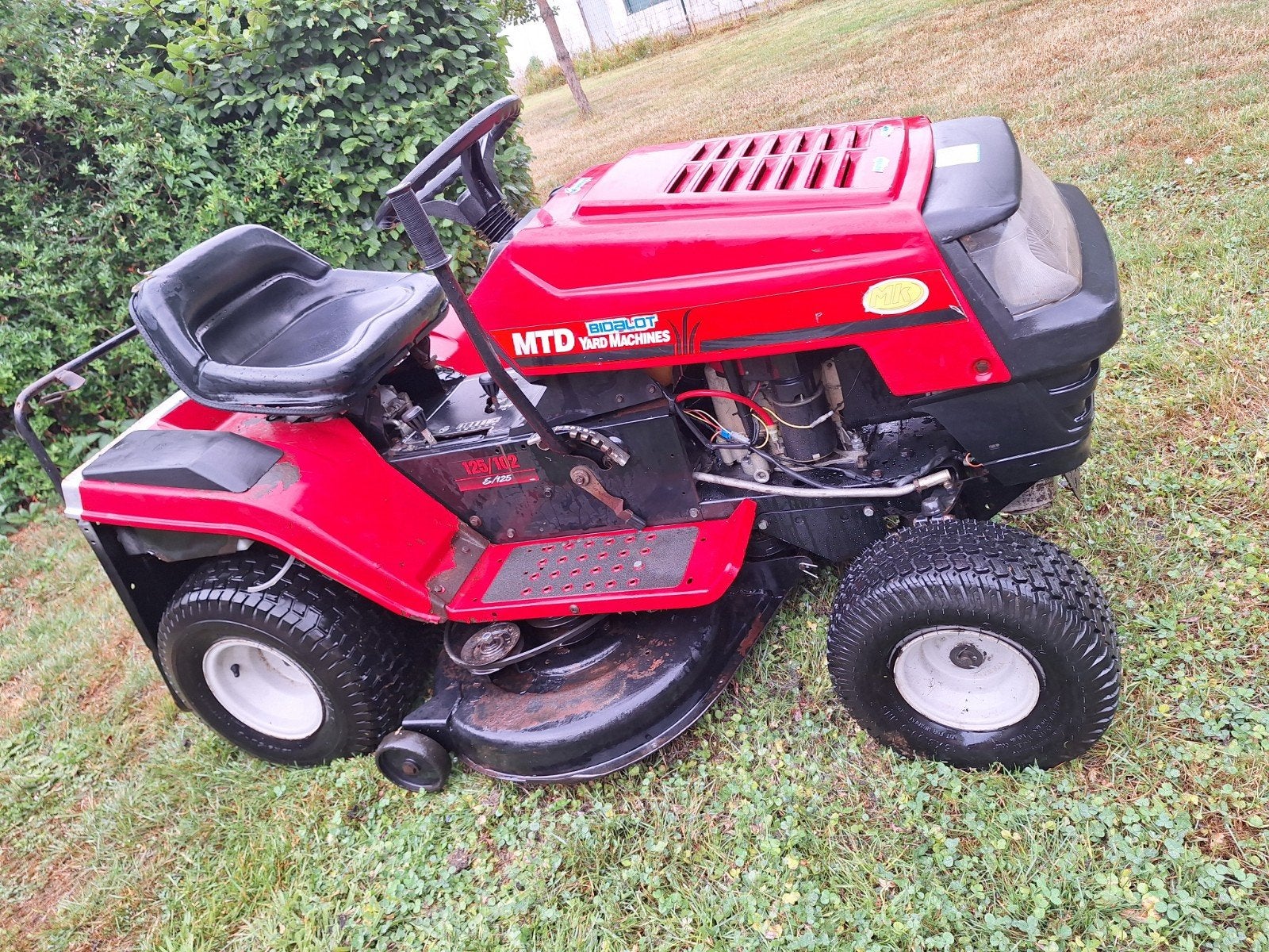 Tracteur tondeuse, Enlèvement