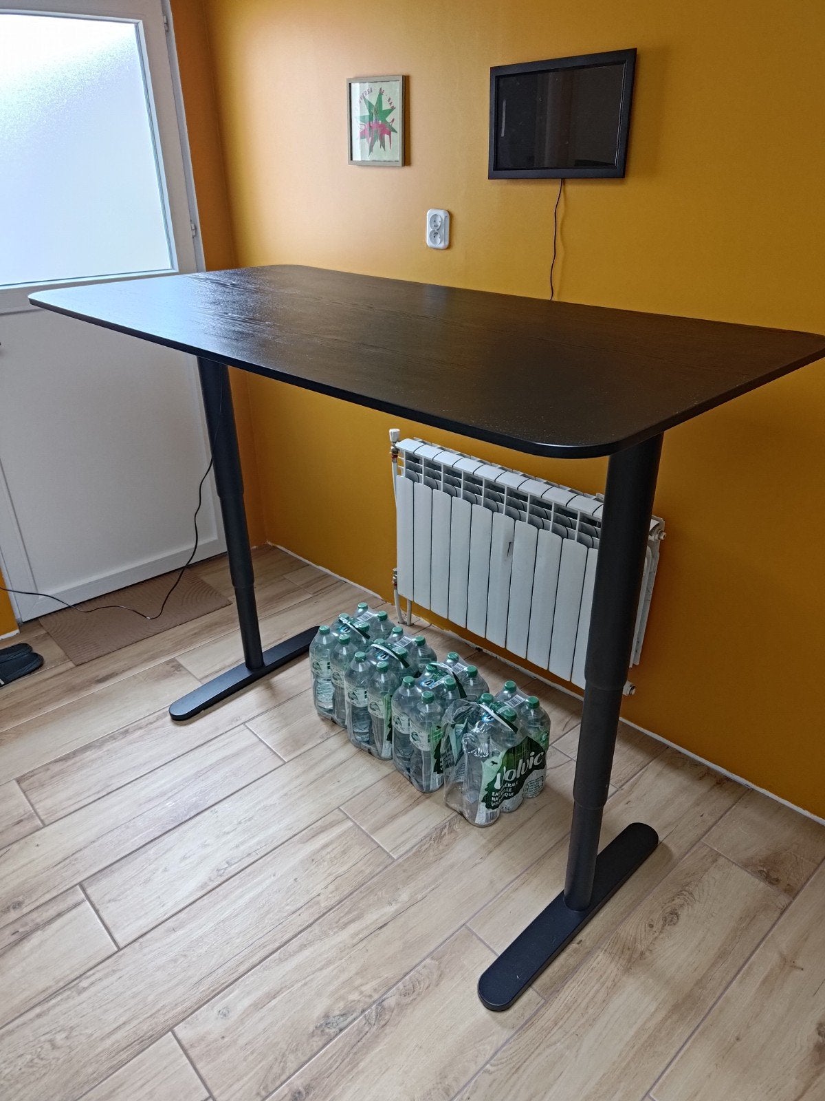 Zit/sta bureau ikea, Maison & Meubles, Bureaux, 160 cm, Électrique, Bureau assis-debout, Utilisé