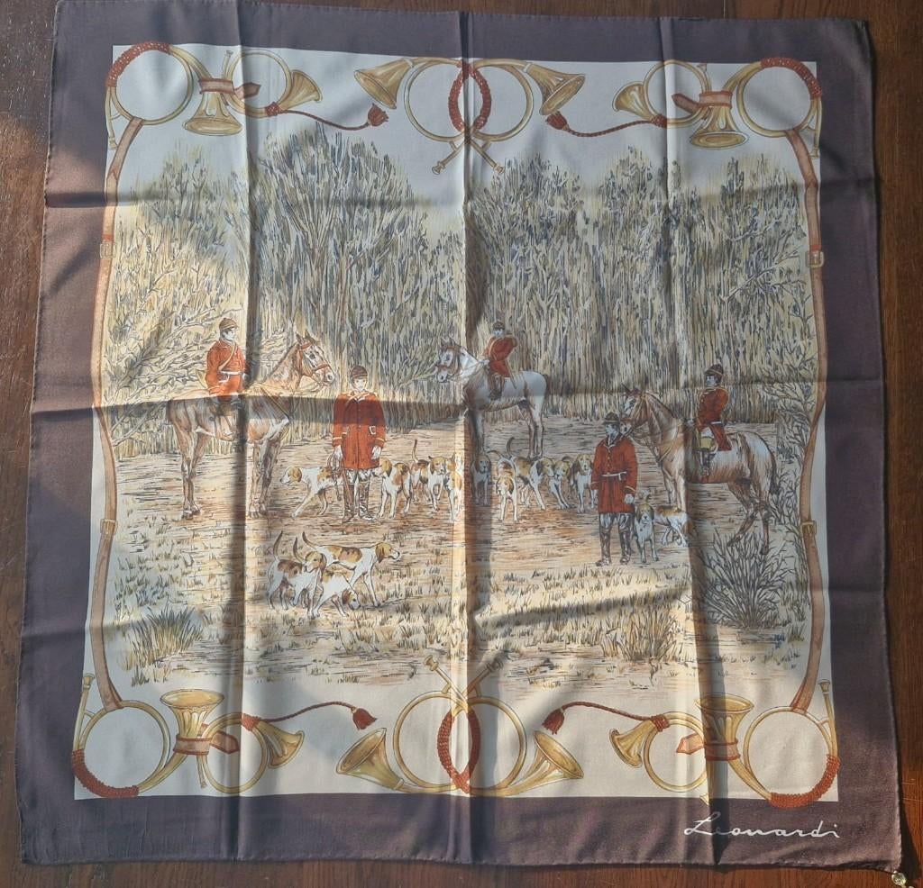 Zijden sjaal Leonardi 75x75cm, Ophalen, Zo goed als nieuw, Sjaal