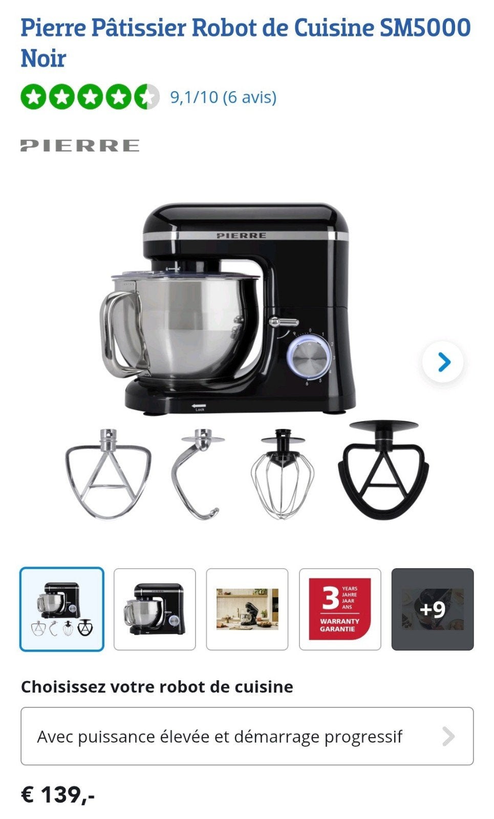 Robot pâtissier Pierre SM5000 (Coolblue) — neuf scellé, Electroménager, Enlèvement, Neuf