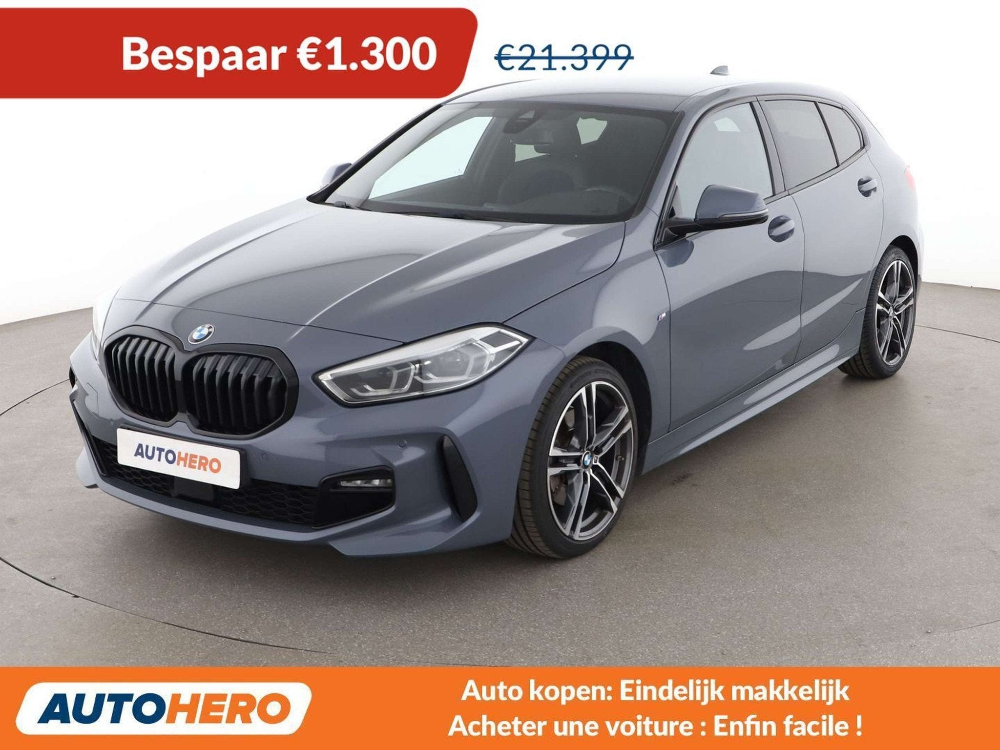 BMW 1 Serie 118 118i M Sport (année de construction 2021), Autos, 100 kW, Argent ou Gris, Achat, Euro 6
