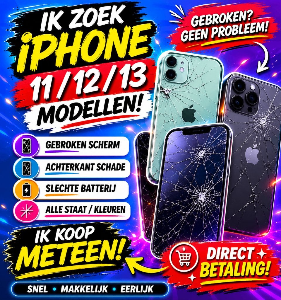 Gezocht: iPhone 11 / 12 / 13 – Ook Beschadigd!, Telecommunicatie, Mobiele telefoons | Apple iPhone, Ophalen, IPhone 11