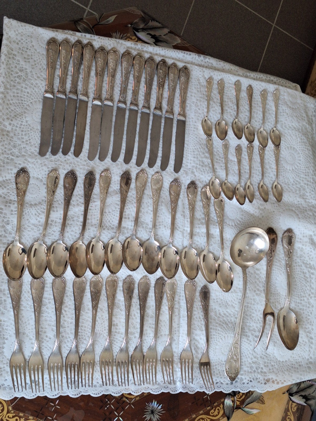 couverts anciens complets en argent 800, Antiquités & Art, Enlèvement