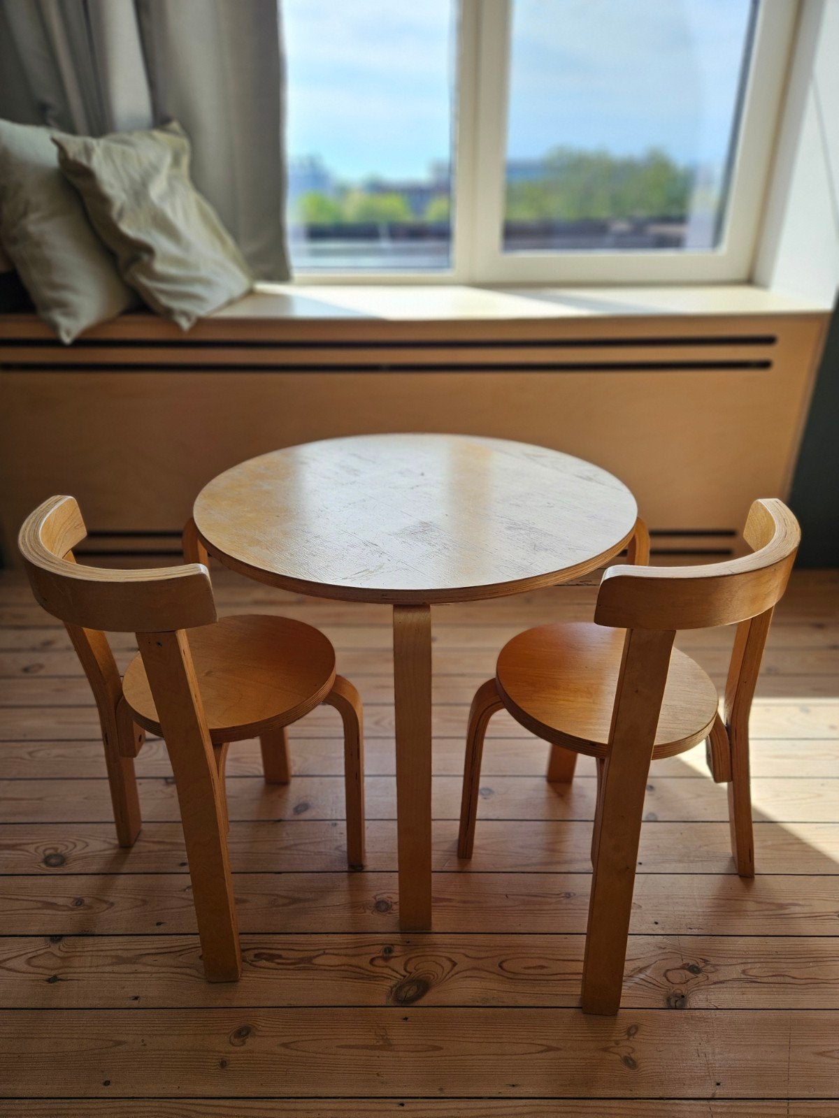 Set vintage en bois pour enfants IKEA (années 1980) — Table, Enlèvement, Utilisé, Scandinavische