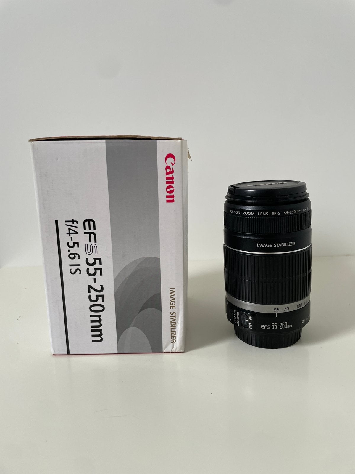 Canon EF-S 55-250mm f/4-5.6 IS telezoom + originele doos, TV, Hi-fi & Vidéo, Stabilisation d'image, Téléobjectif, Utilisé, Canon EF