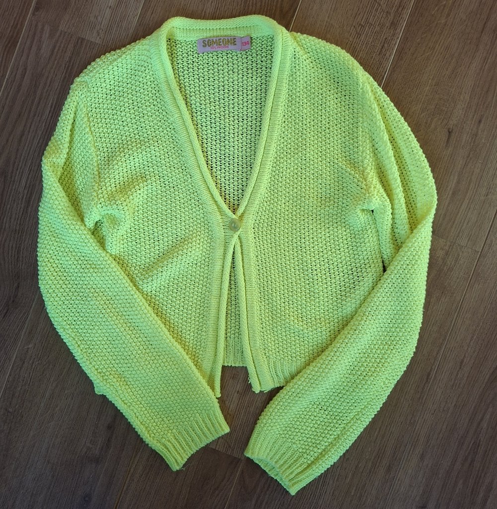 Someone fluogele vest 134, Kinderen en Baby's, Kinderkleding | Maat 134, Gebruikt, Meisje, Trui of Vest, Ophalen of Verzenden