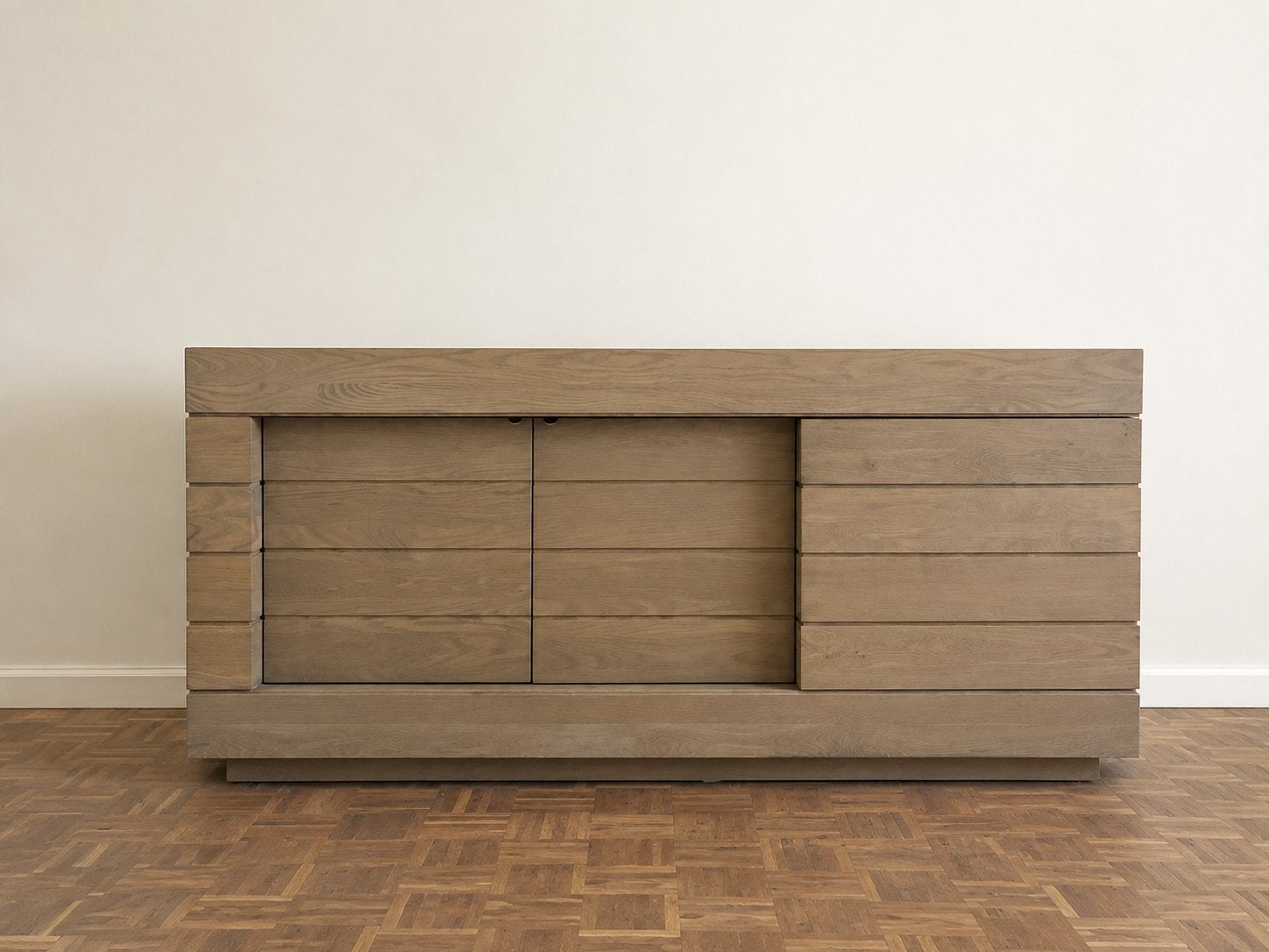 Meuble/buffet TV en bois massif — 187 cm BARA, Modern landelijk / rustiek modern, Avec porte(s), 25 à 50 cm, 150 à 200 cm