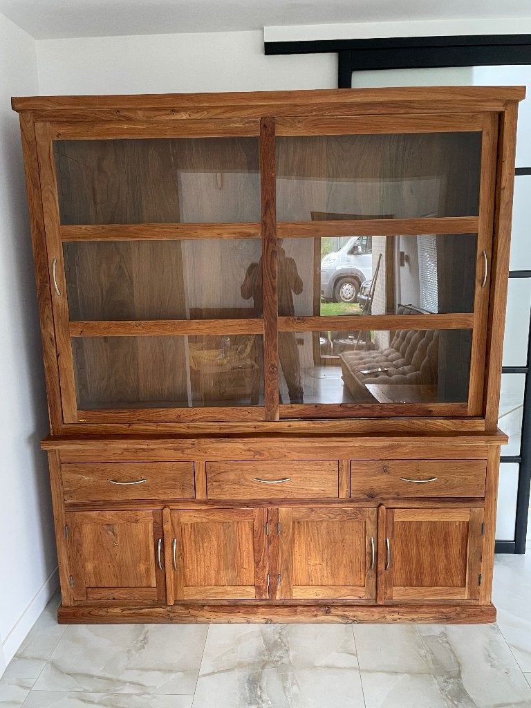 Teak vitrinekast, Huis en Inrichting, Ophalen of Verzenden, Zo goed als nieuw, Teakhout
