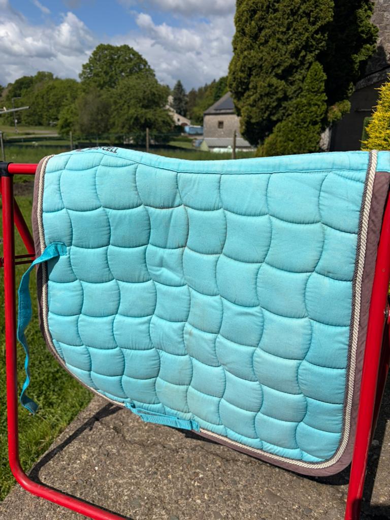 Tapis bleu turquoise taille full/cheval, Dieren en Toebehoren, Full (L), Gebruikt, Katoen, Overige merken