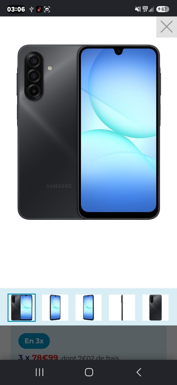 Samsung a17 5g nouveau avec facture garantie 2ans et boîte, Télécoms, Neuf, Enlèvement, Sans abonnement, Sans simlock