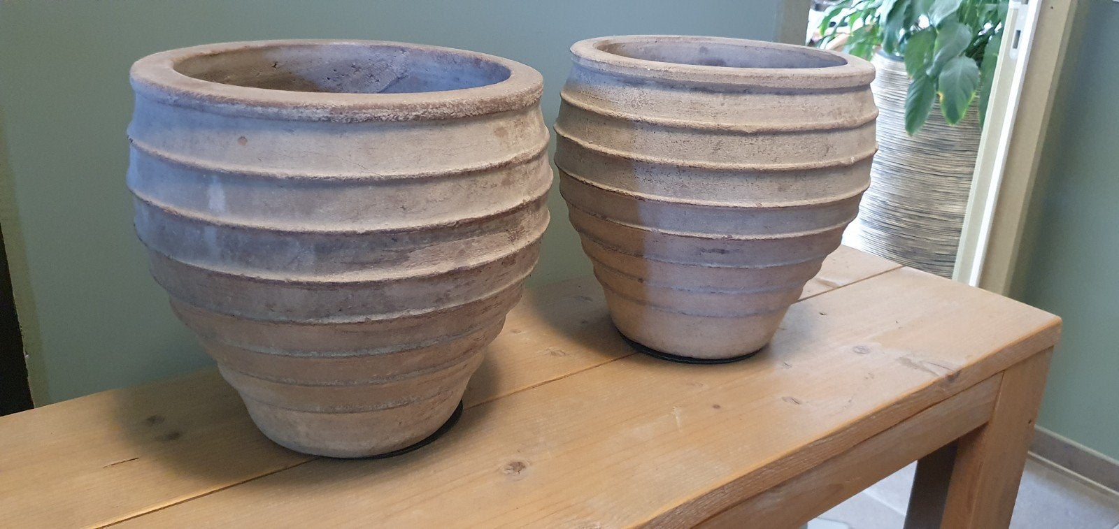 Prachtige stenen bloempotten Ø27xH27, binnenØ22cm,prijs/stuk, Tuin en Terras, Ophalen