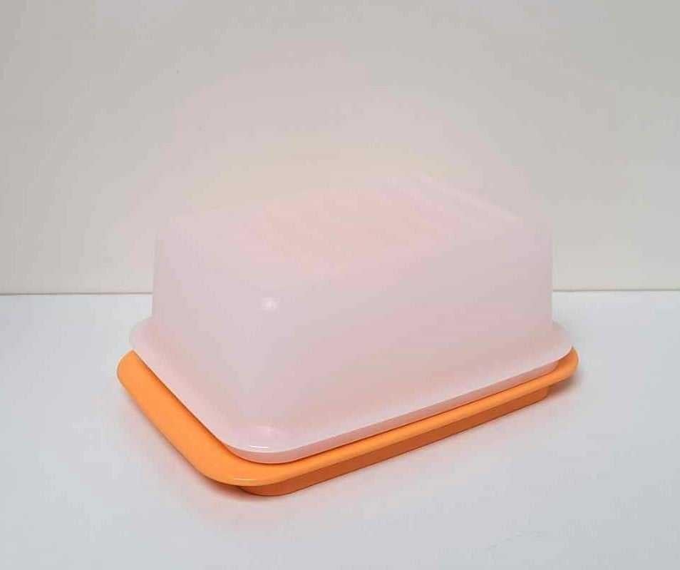 Tupperware™ « Beurrier ou Boite à Beurre » blanc et orange, Envoi, Neuf, Orange, Boîte