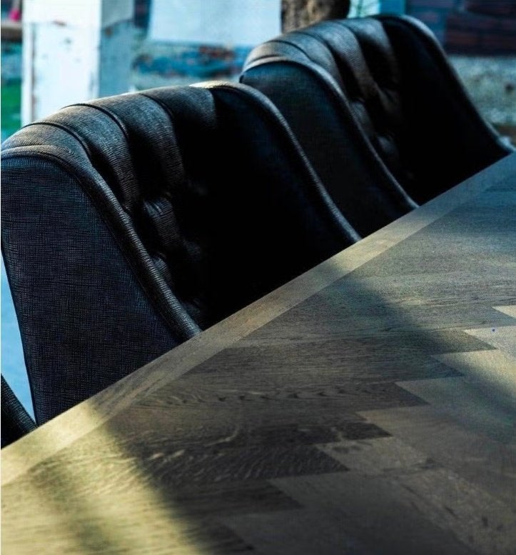 Eettafel 300 x 100 visgraatmotief, Ophalen, Gebruikt, 100 tot 150 cm, 200 cm of meer
