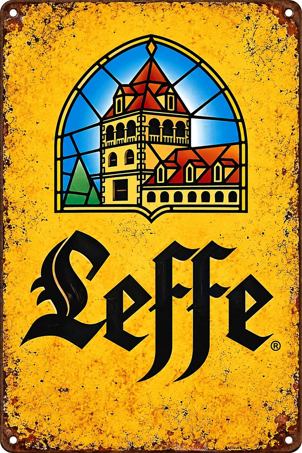 Metalen reclamebord Leffe bier - retro vintage mancave, Ophalen of Verzenden, Nieuw, Reclamebord, Plaat of Schild, Leffe