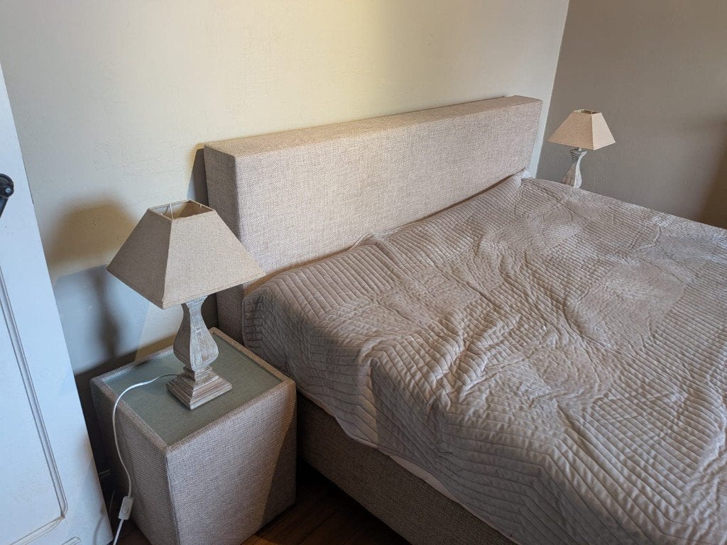Set van 2 landelijke nachtlampen met beige lampenkap, Maison & Meubles, Lampes | Abat-jour, Enlèvement, Beige
