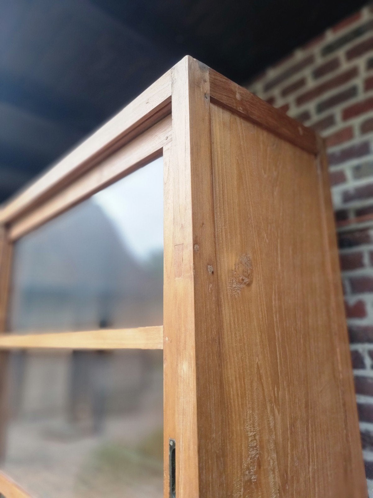 Teak xxl vitrinekast/buffetkast GRATIS LEVERING, Ophalen, Indo, Indo, Landelijk  modern