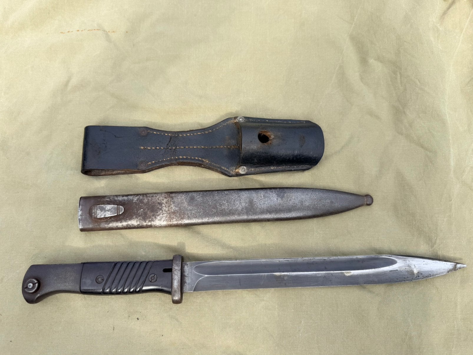 German K98 Bayonet with Scabbard and Leather Frog, Enlèvement ou Envoi, Armée de terre