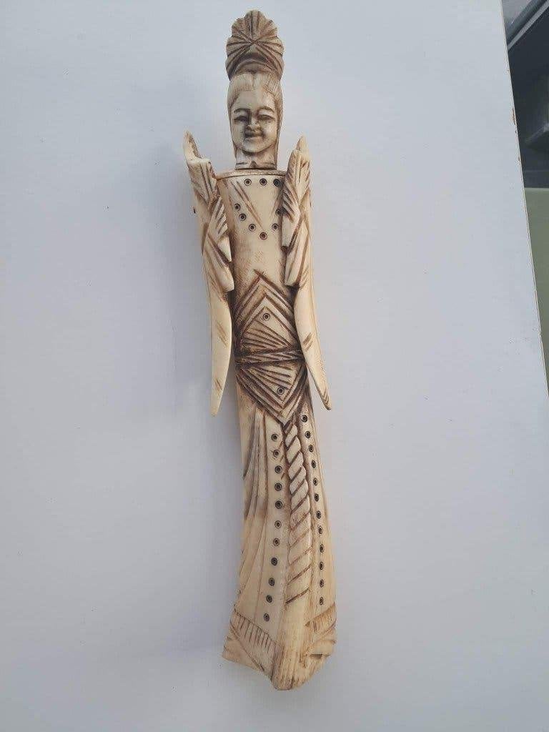 Handgesneden Indonesische medicijnbuis, Antiek en Kunst, Ophalen of Verzenden