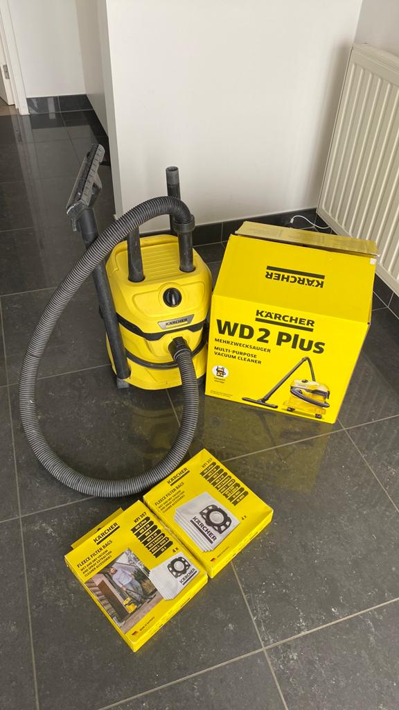 Karcher WD2 plus (nog steeds onder garantie), Doe-het-zelf en Bouw, Reinigingsmachines, Zo goed als nieuw, Ophalen