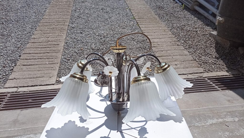 Luster diameter 50cm, Huis en Inrichting, Ophalen, Zo goed als nieuw, Glas