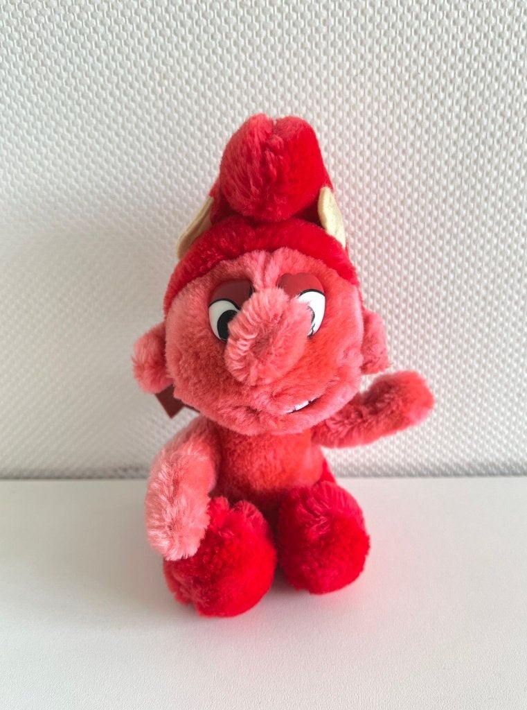 Peluche Schtroumpf diablotin rouge - Wallace Berrie 1984, Collections, Enlèvement ou Envoi, Aucun, Wallace Berrie & Co, Utilisé