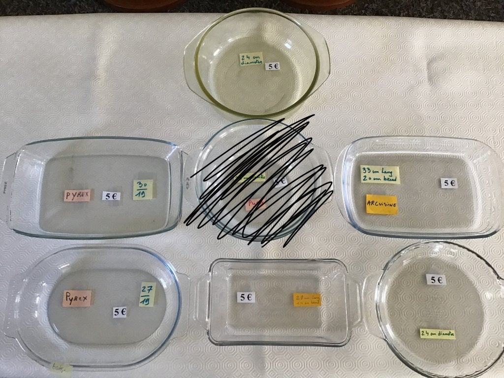 6 pyrex (of gelijkaardig) ovenschotels aan 5 euro per stuk, Ophalen of Verzenden, Zo goed als nieuw