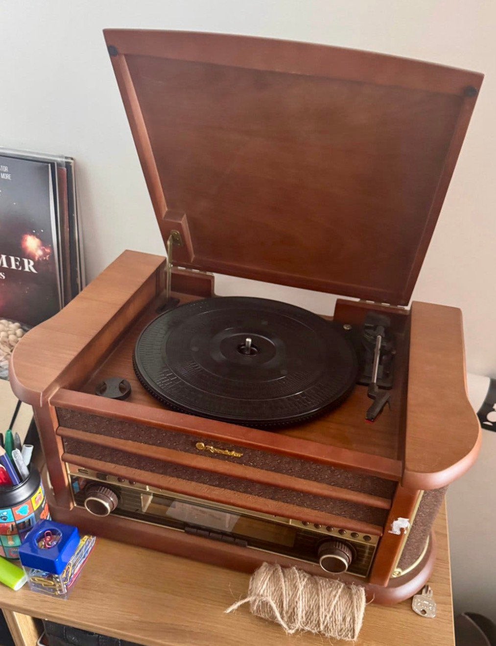 Tourne-Disque Vintage Roadstar Bois, TV, Hi-fi & Vidéo, Tourne-disques, Enlèvement, Comme neuf, Tourne-disque