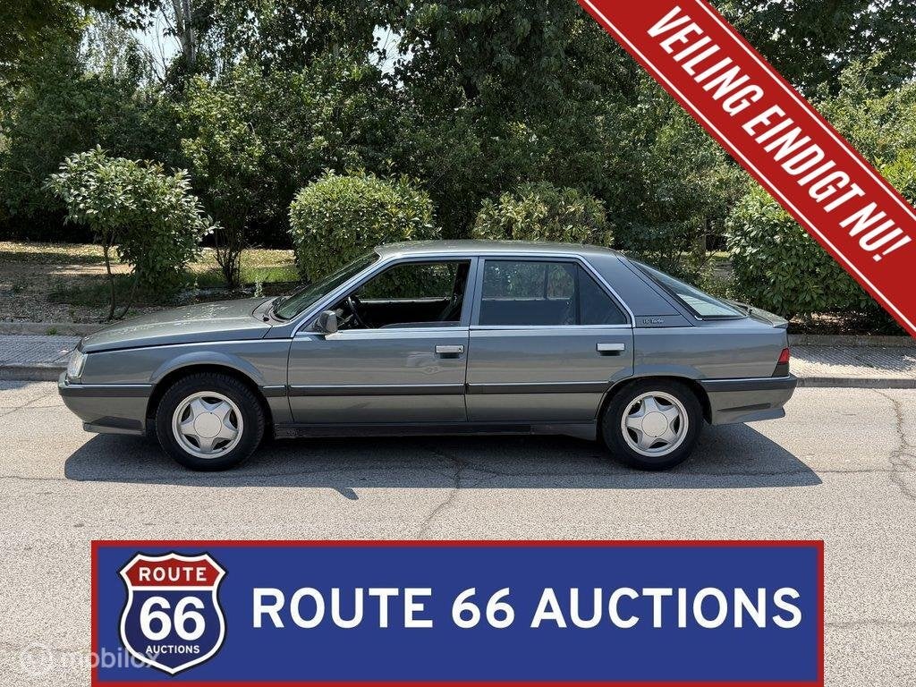 Renault 25 V6 Turbo | 1990 | Route 66 Auctions, Auto's, Renault, Zwart, Bedrijf, Handgeschakeld