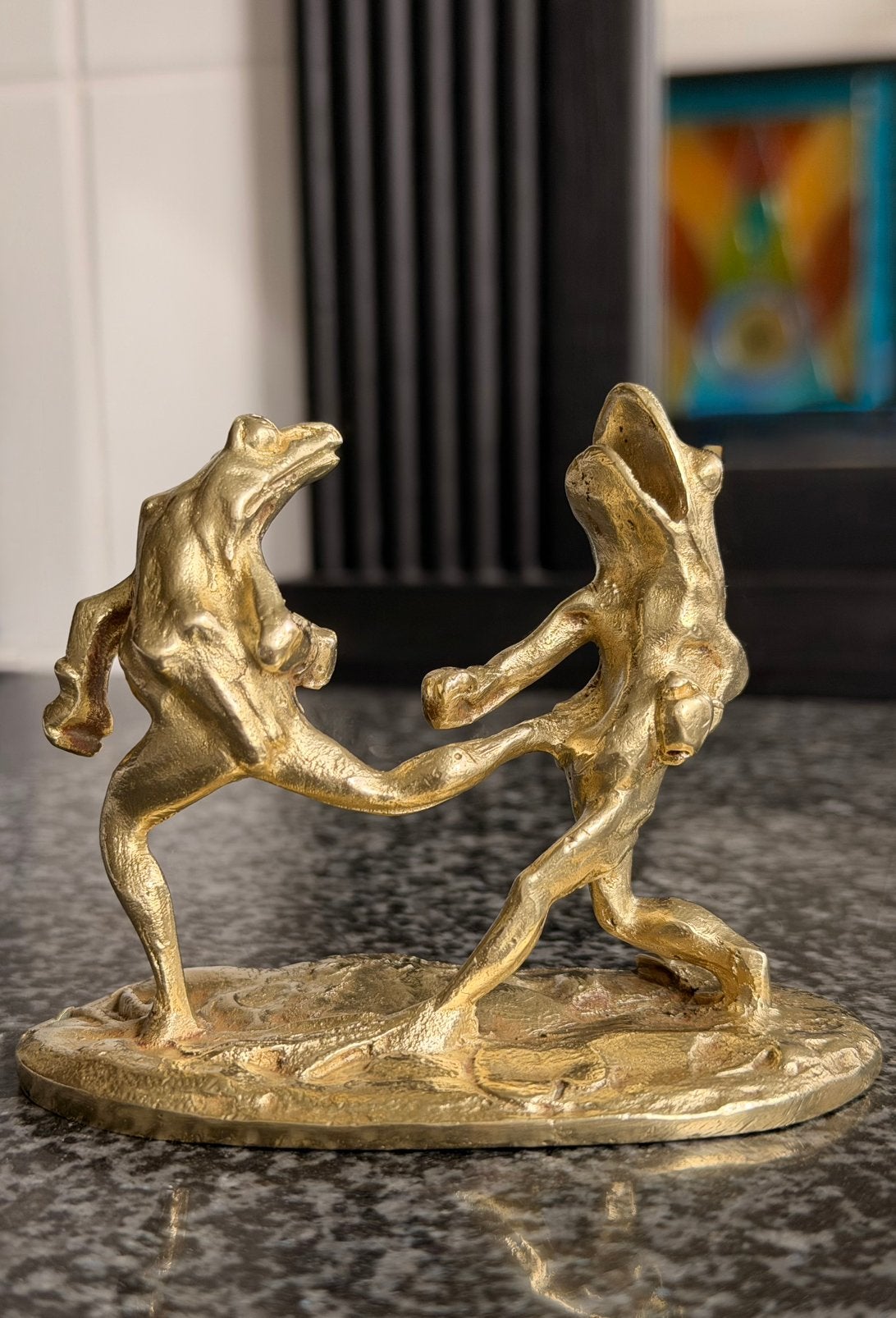 Bronze Marcel Brisson grenouilles boxe savate, Ophalen, Brons