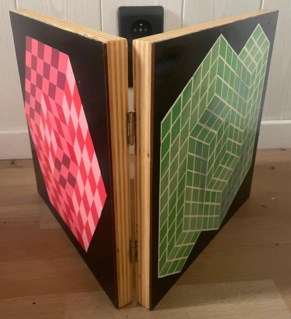 Kunstwerk naar Victor vasarely vintage retro gesigneerd, Ophalen of Verzenden