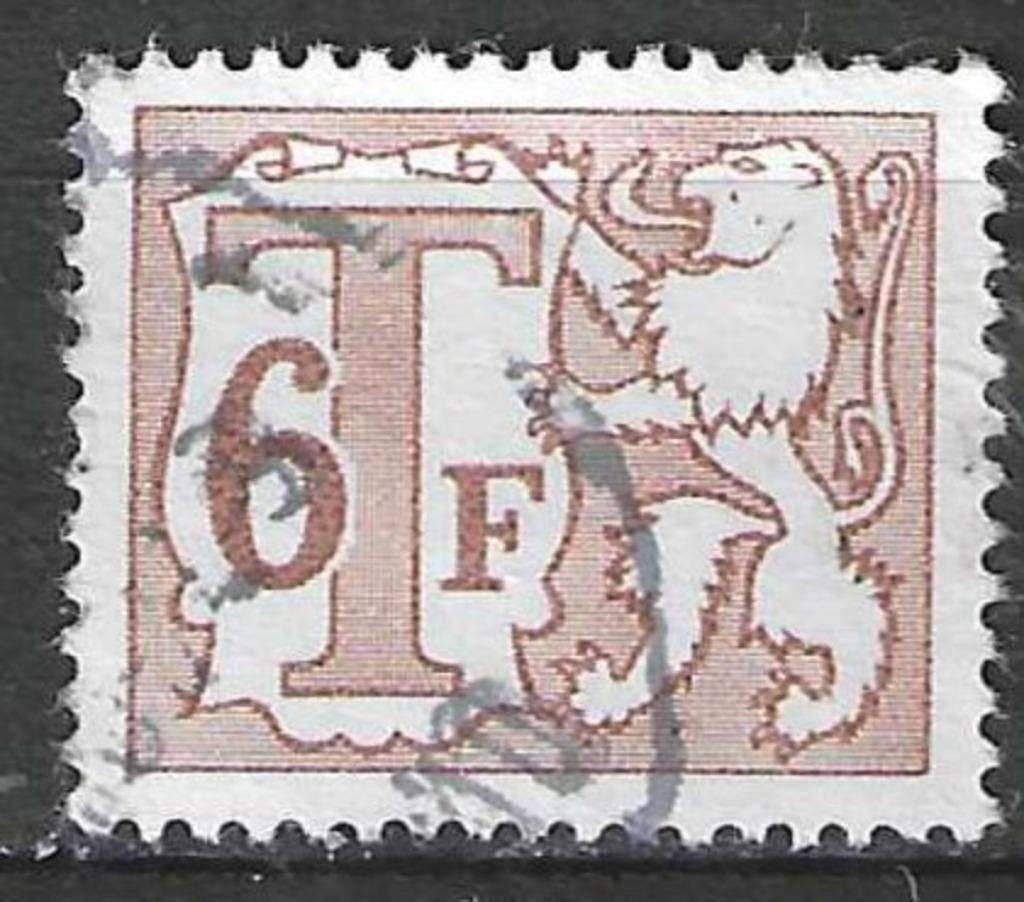 Belgique 1966 - OBP 70TX - Timbre fiscal 6 F. (ST), Timbres & Monnaies, Timbres | Europe | Belgique, Envoi, Affranchi, Oblitéré