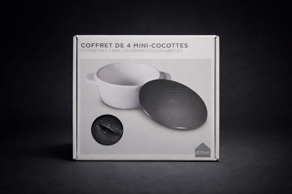 Coffret contenant 4 mini-cocottes en céramique, Enlèvement, Neuf, Autres matériaux