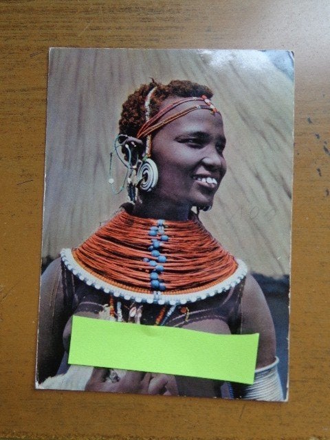 Postkaart Naakt - African Belle, Verzenden, 1960 tot 1980, Gelopen, Overige thema's