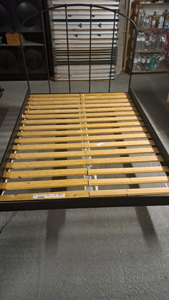 Onderstel bed en lattenbodem Ikea, Huis en Inrichting, Ophalen, Gebruikt, Zwart, Tweepersoons