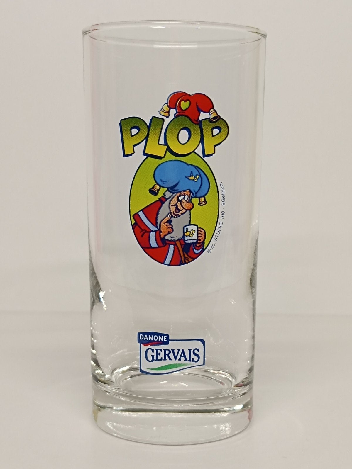 Plop Studio 100 kabouter Lui Danone Gervais glas, Ophalen of Verzenden