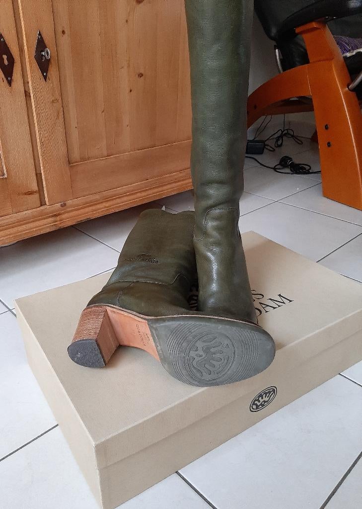 Te koop: Mooie donker groene laarzen van "Shabbies", 40, Hoge laarzen, "Shabbies", Ophalen of Verzenden, Zo goed als nieuw