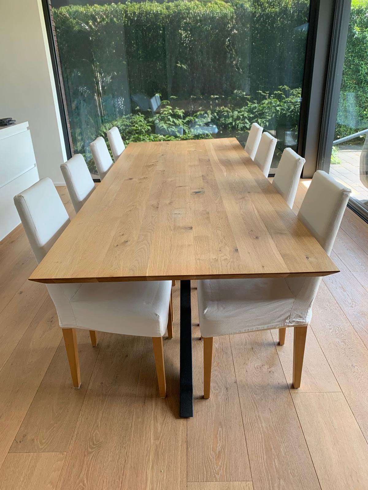 Witte stoelen, Huis en Inrichting, Stoelen, Gebruikt, Vijf, Zes of meer stoelen, Hout, Stof, Wit, Ophalen
