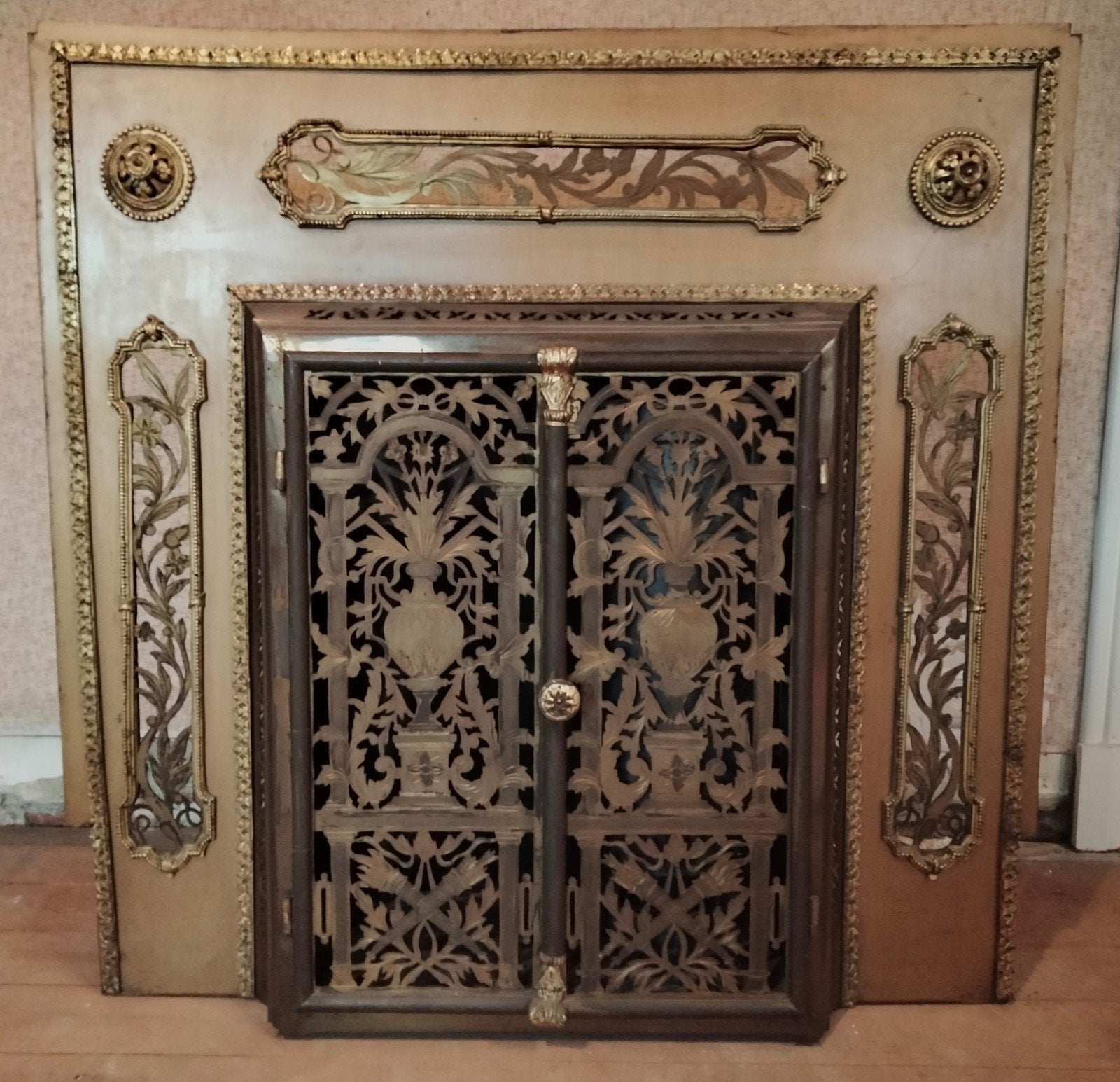 Cheminée ancienne avec poêle pivotant, style français classi, Enlèvement