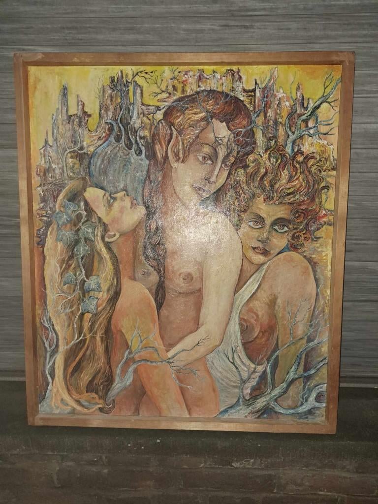 Huile sur panneau de solange latteur, Enlèvement ou Envoi